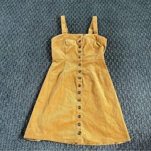Corduroy Buttoned Mini Dress